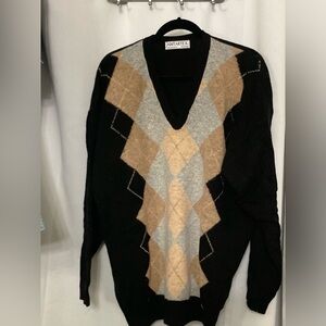 Men's 100% LAMBSWOOL Argyle Sweater NWOT